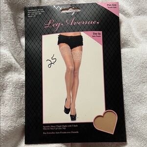 Leg Avenue Sheer Thigh Highs with Lace 5 Inch Stay UP Top.